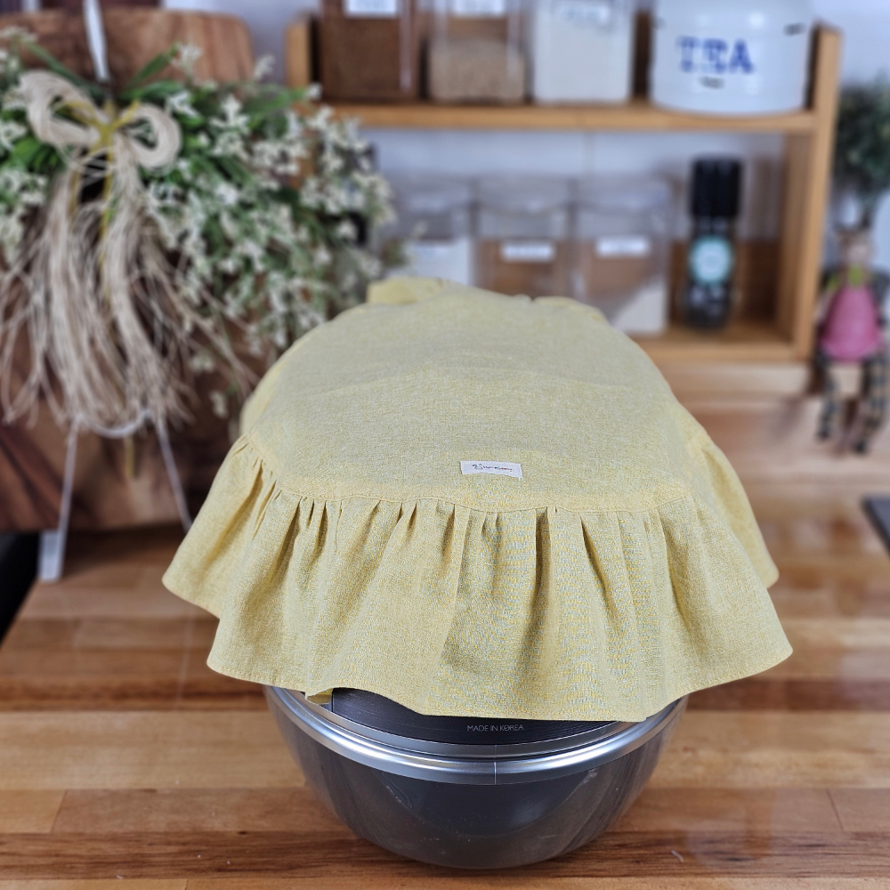 [밥솥커버] 프릴 린넨 광목무지 에어프라이어 원형 덮개 홈수니