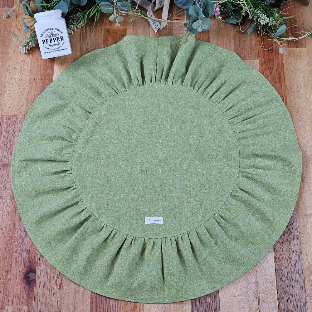 [밥솥커버] 프릴 린넨 광목무지 에어프라이어 원형 덮개 홈수니