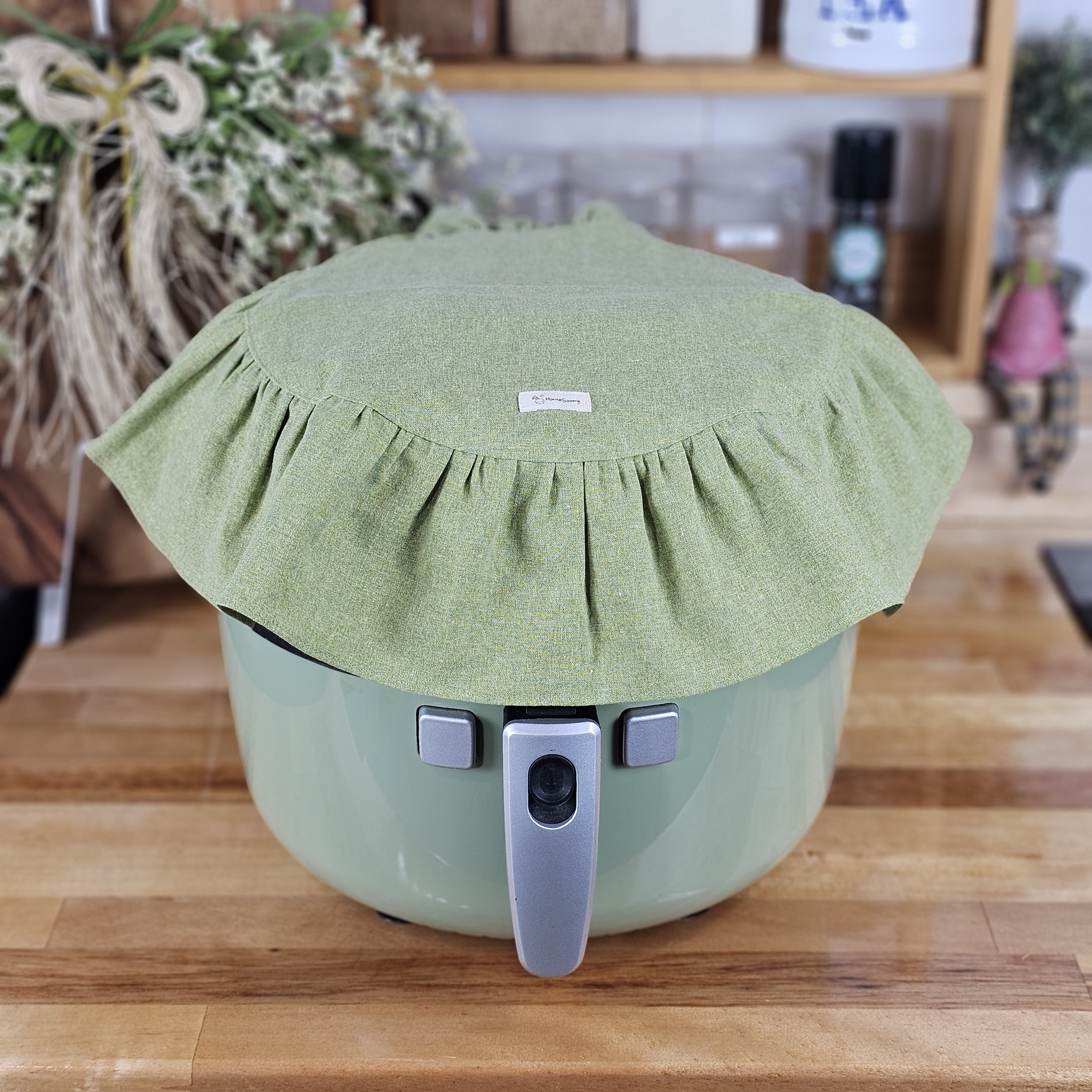 [밥솥커버] 프릴 린넨 광목무지 에어프라이어 원형 덮개 홈수니