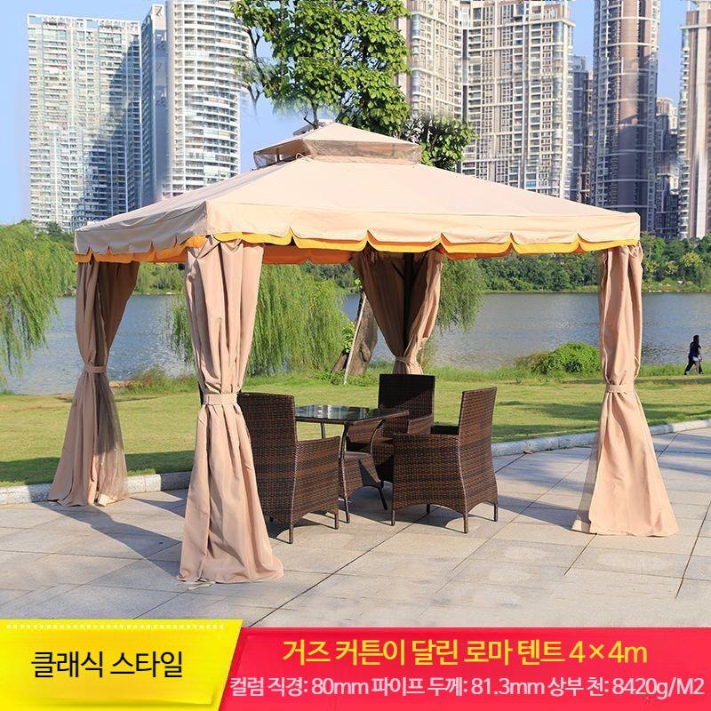 지붕 평상 정자 원두막 야외 테라스 바베큐장 커튼 없이 단면 2.5m 기둥 8cm : 코코24 스토어