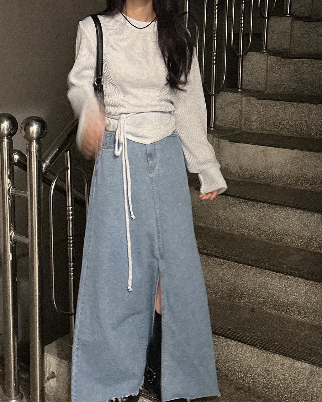 롬바 오버핏 루즈핏 레이어드 뒷트임 니트 상세 이미지 12