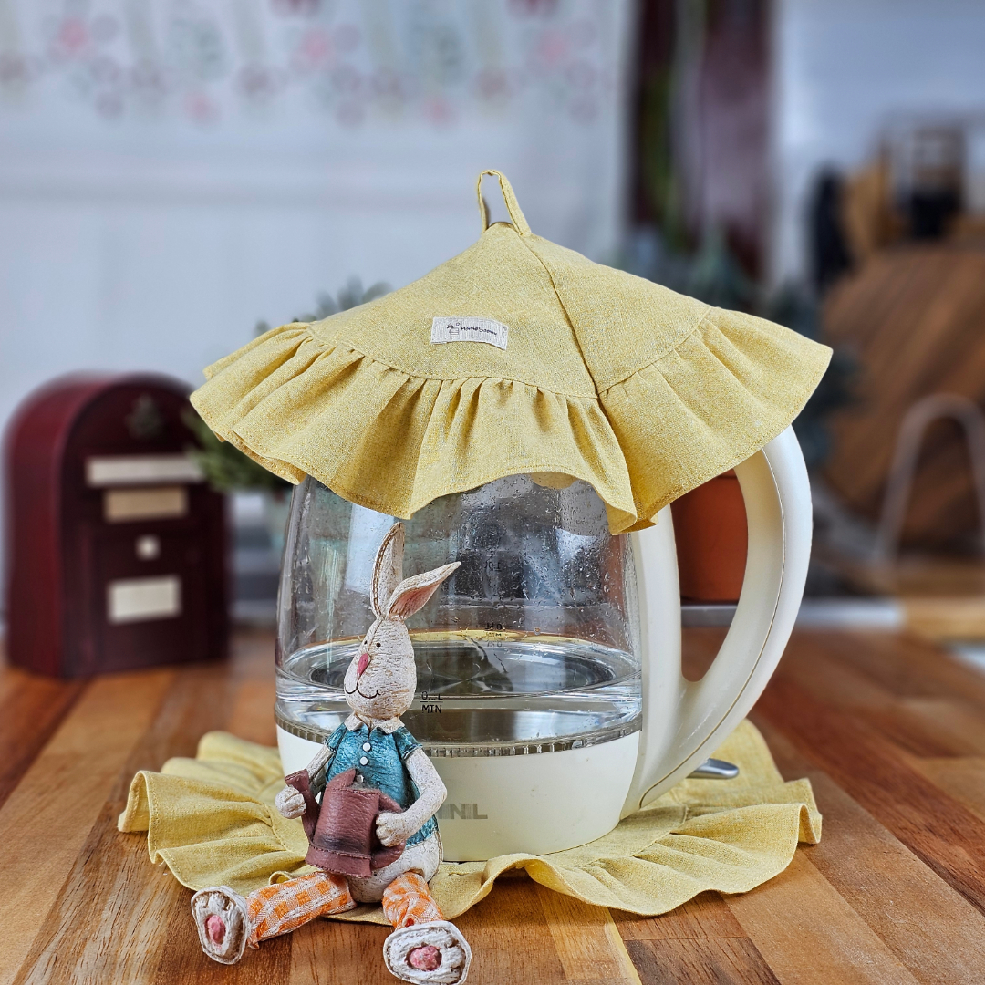 [홈카페] 커피포트덮개 린넨 무지 패브릭 티포트커버 홈수니