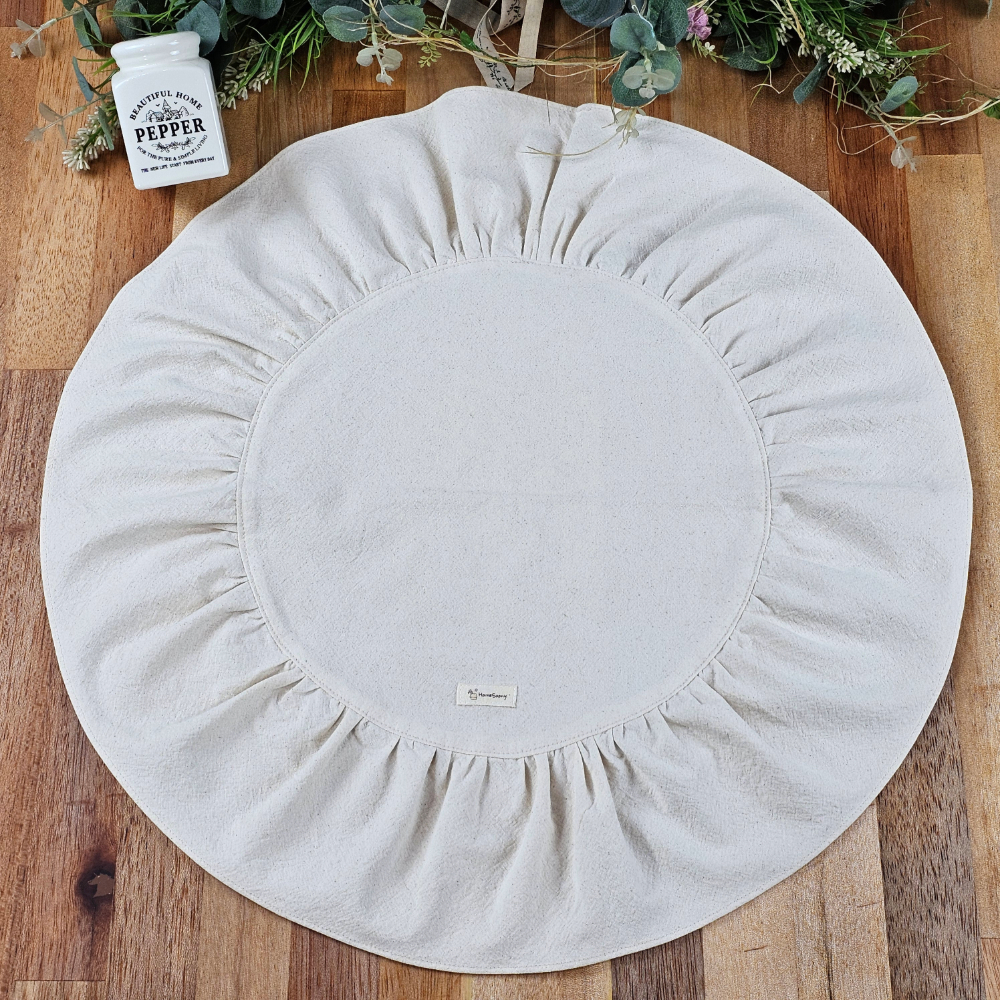 [밥솥커버] 프릴 린넨 광목무지 에어프라이어 원형 덮개 홈수니
