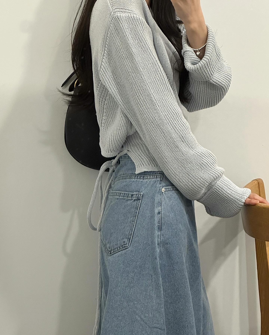 롬바 오버핏 루즈핏 레이어드 뒷트임 니트 상세 이미지 8
