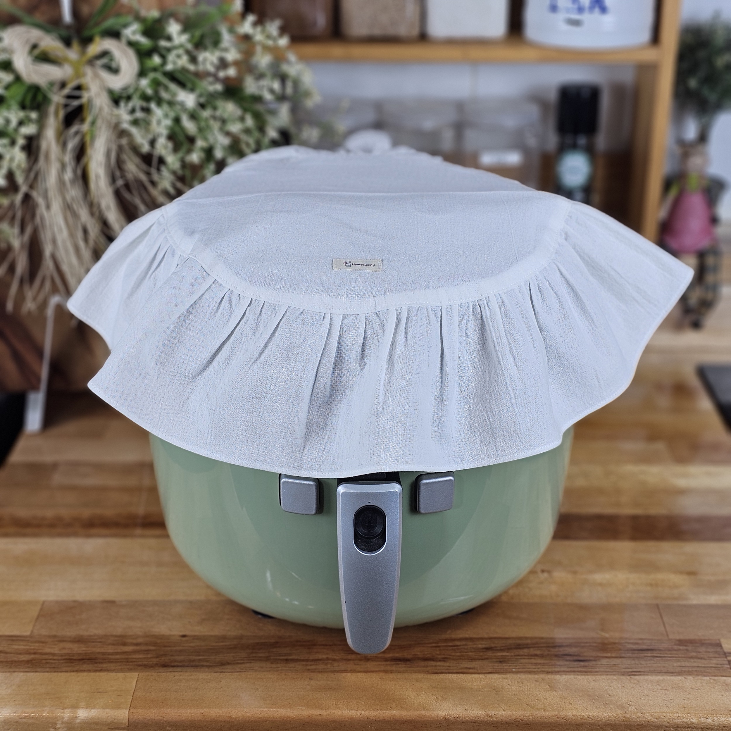 [밥솥커버] 프릴 린넨 광목무지 에어프라이어 원형 덮개 홈수니