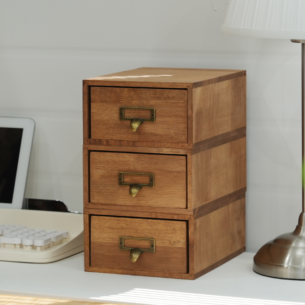 무디스워크 포터 원목 책상 1단 서랍함 미니서랍 데스크테리어 오거나이저 정리함 수납함 이미지 4