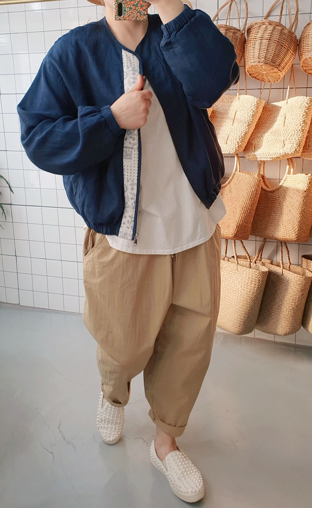남녀공용 데일리 벌룬 밴딩 바지 팬츠 - 상세 이미지 4