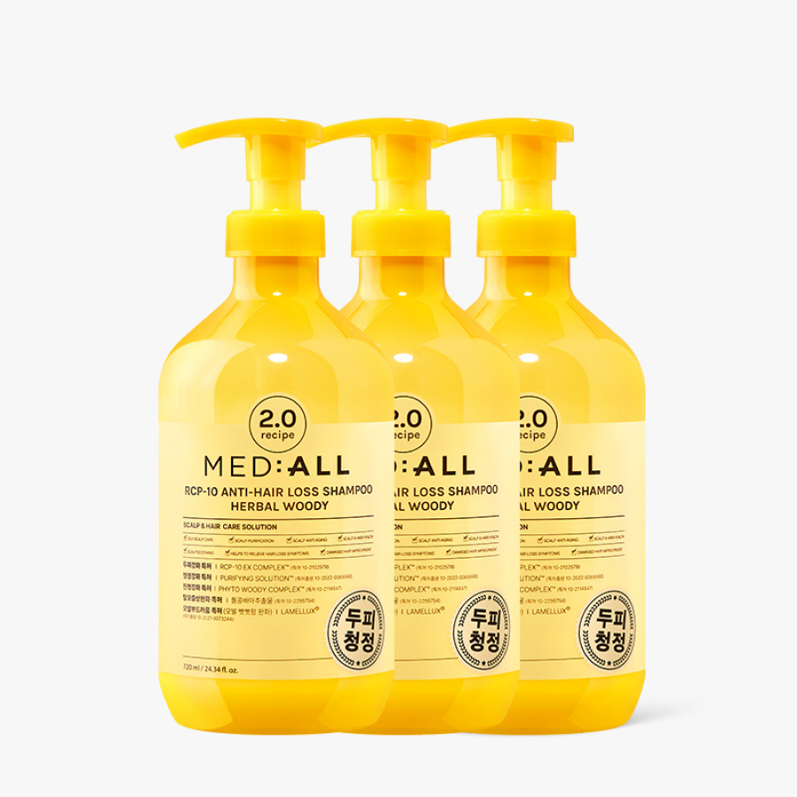메디올 두피청정 샴푸 2.0 우디, 720ml, 3개 - 상품 이미지