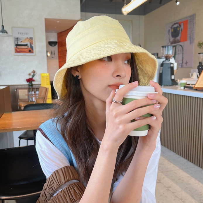 여성 벙거지 챙모자 햇빛 자외선차단 챙넓은 모자 데일리 바캉스 여행 버킷햇 상세 이미지 12