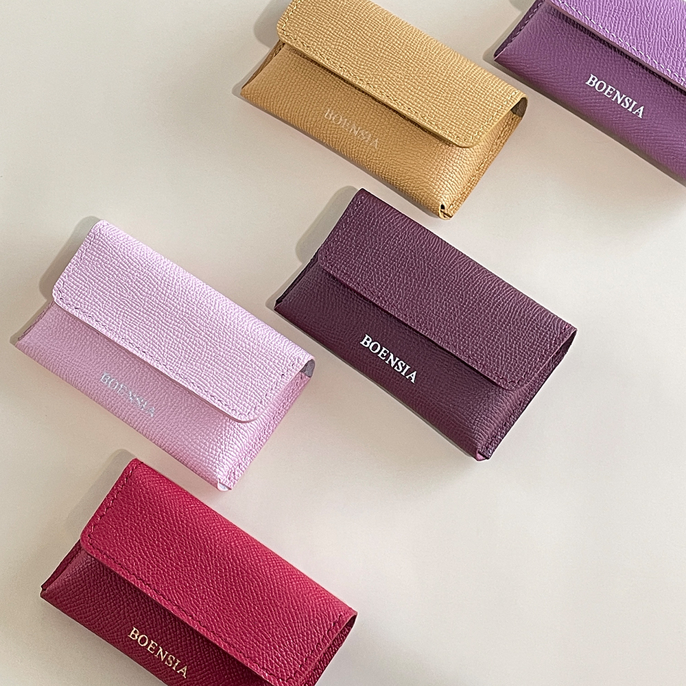 핸드메이드 카드지갑 명함지갑 엡송 가죽 손바느질 수제 이니셜 각인 14color