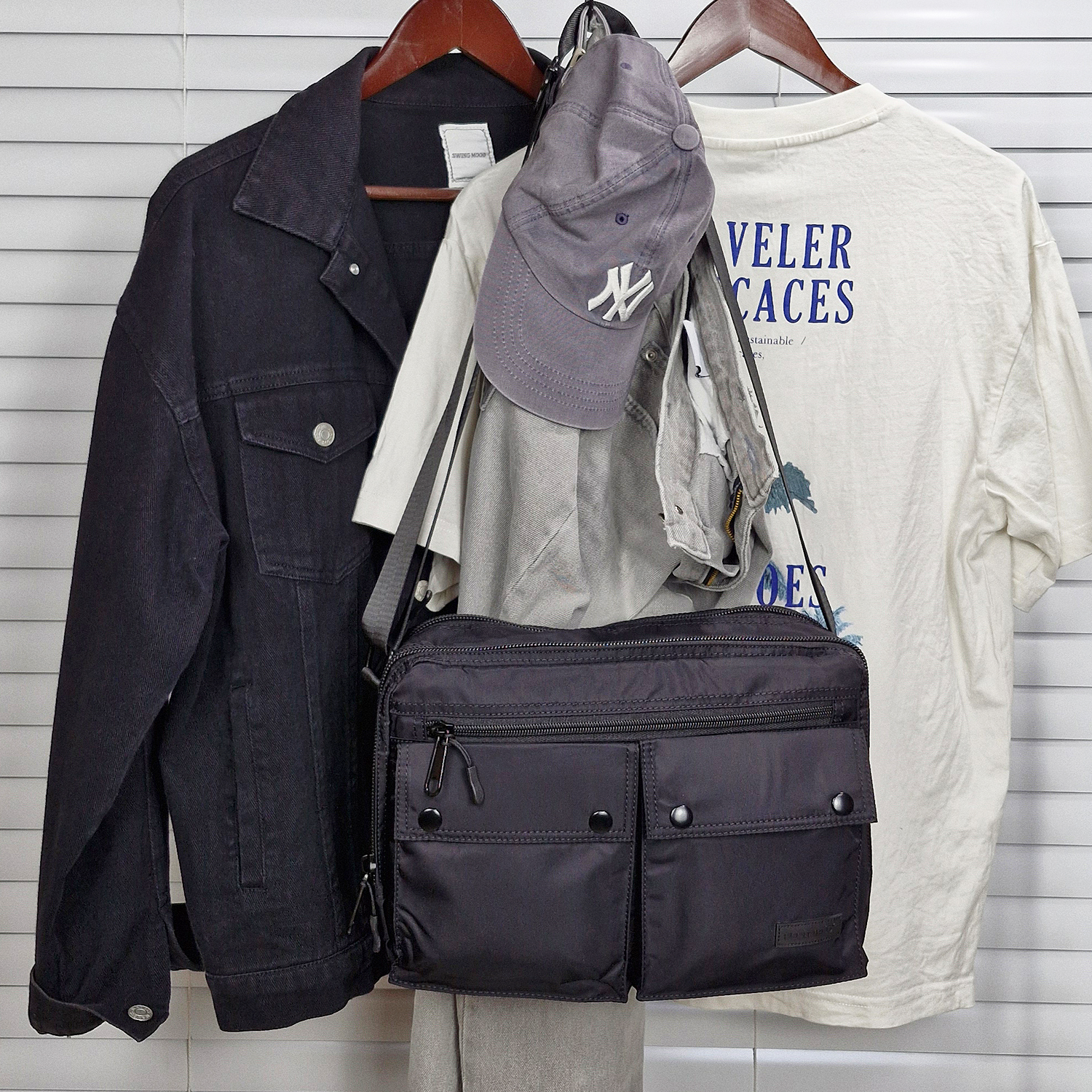 남자 나일론 미니 천 크로스백 여행용 보부상 직장인 대학생 스몰 작은 소형 경량