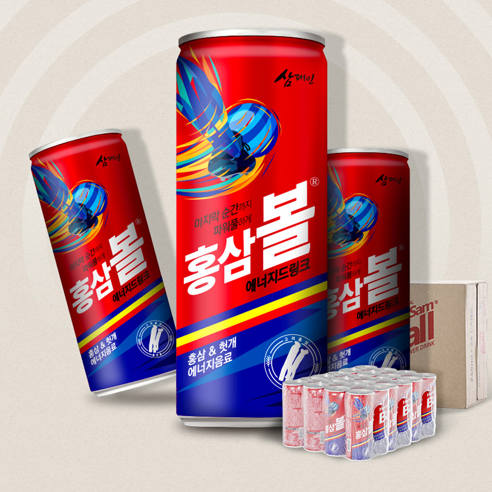삼대인 홍삼볼 에너지드링크 1박스(24캔) 홍삼농축액 헛개나무 타우린 에너지음료 - 상세 이미지 4