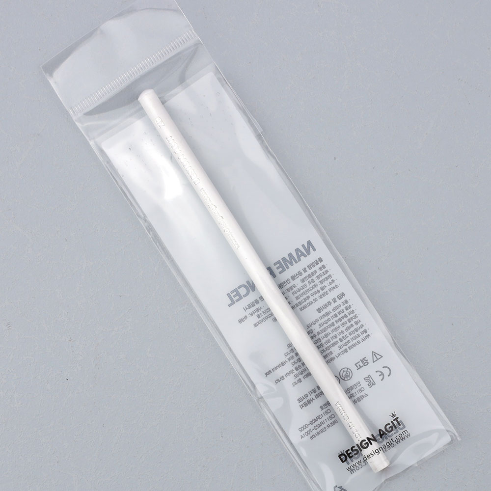 [주문제작]네임연필2B 1자루화이트 나만의 문구 인쇄 P01 이미지 2