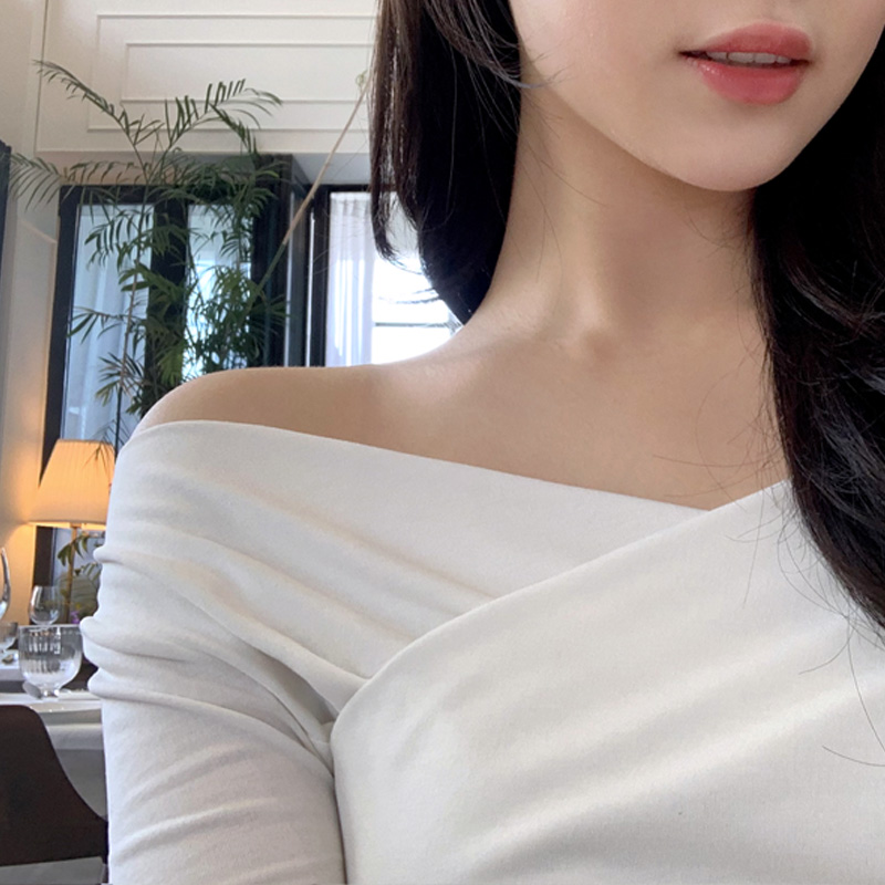 루에느 여리 브이넥 랩 티셔츠 ts4028 - 상세 이미지 3