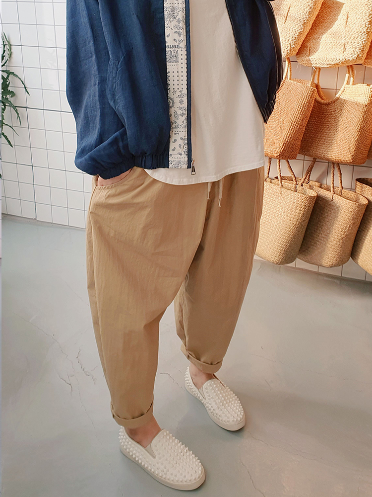 남녀공용 데일리 벌룬 밴딩 바지 팬츠 - 메인 이미지