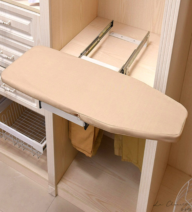 라슈에뜨 빌트인 선반 설치 슬라이딩 접이식 다림판 공간활용 모던디자인 다리미판 크림베이지