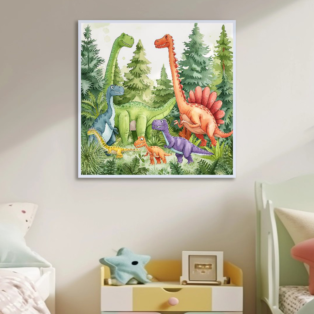고대지도위공룡 80cm x 80cm 무광오크 알루미늄액자 어린이방 공룡 - 상세 이미지 4