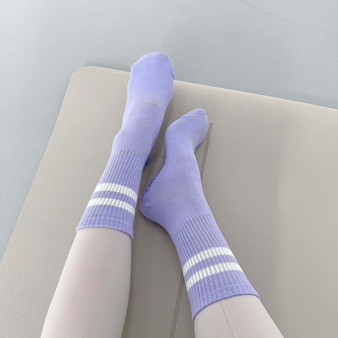 로라벨 러플 필라테스양말 요가양말 미끄럼방지 논슬립 토삭스 롱삭스 - 상세 이미지 5