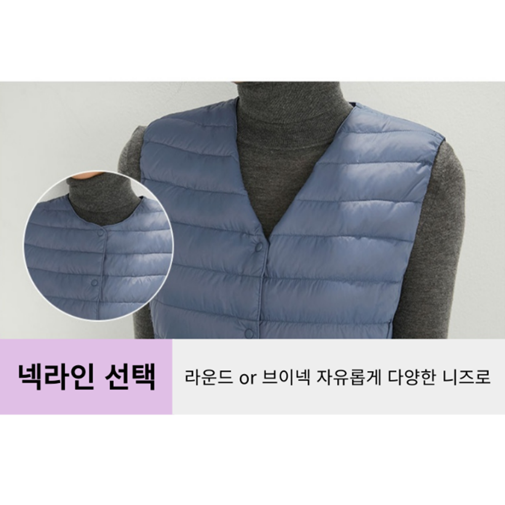 어르신조끼 골프 파크볼 등산 방풍 퀼트 여성 경량 패딩 조끼 - 상세 이미지 5