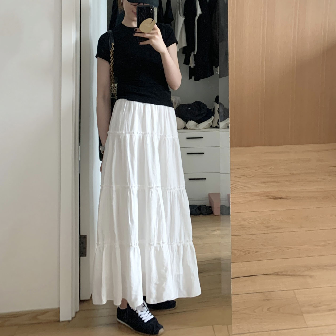 러블리해라 봄 화이트 맥시 롱 캉캉 스커트 이미지 6