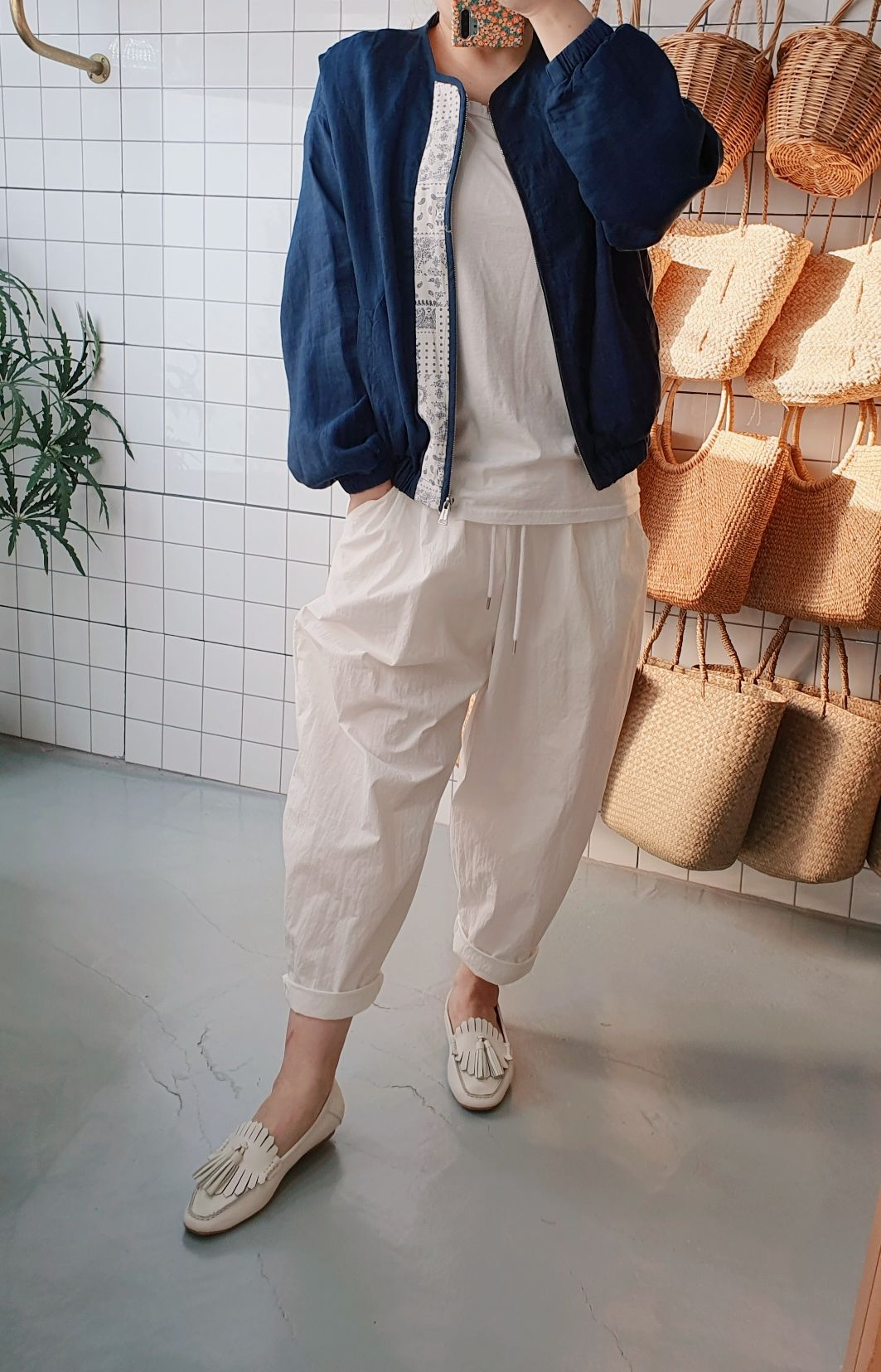 남녀공용 데일리 벌룬 밴딩 바지 팬츠 - 상세 이미지 2