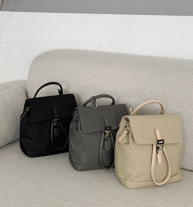 나일론 3way 스퀘어 미니 배낭 백팩 숄더 크로스 가방