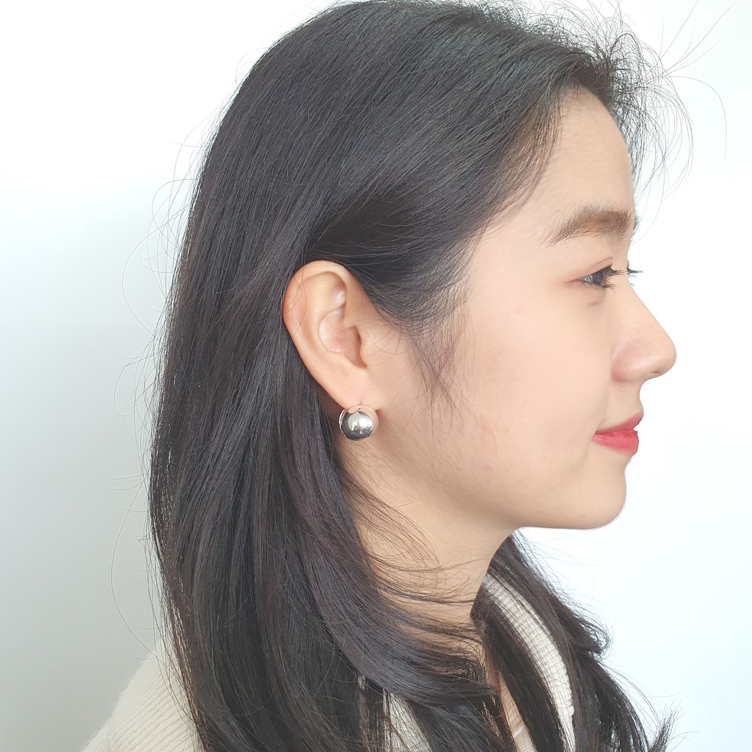 야랑쥬얼리 925실버 원터치 Large Ball 귀걸이 - 상세 이미지 3