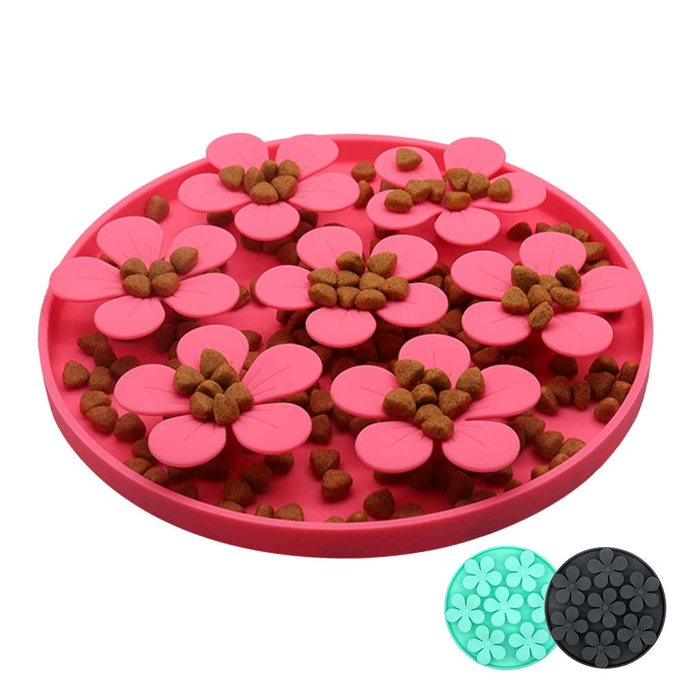 리치독스 강아지 슬로우식기 급체방지 고양이 밥그릇 실리콘 식기 플라워