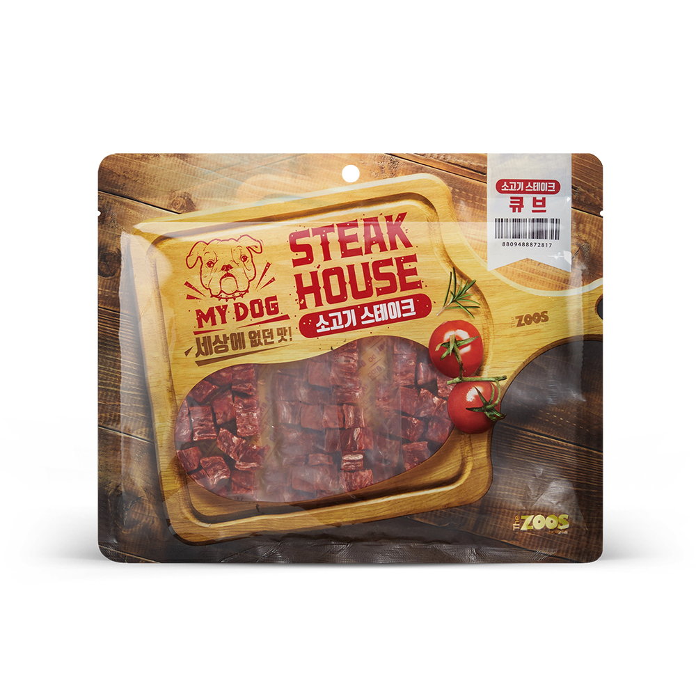마이독 스테이크하우스 저온숙성 강아지 육포 간식 소고기 스테이크, 200g, 1개 : 루니펫