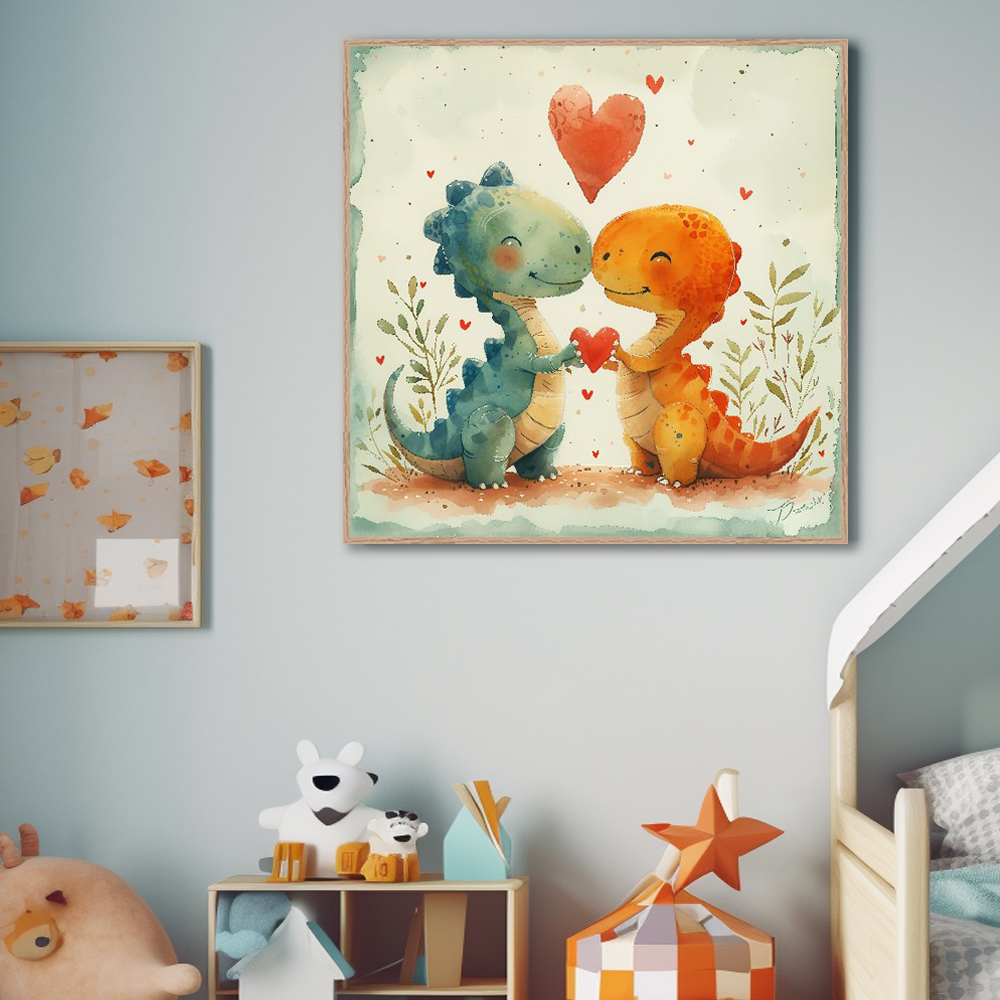 고대지도위공룡 80cm x 80cm 무광오크 알루미늄액자 어린이방 공룡 - 상세 이미지 5