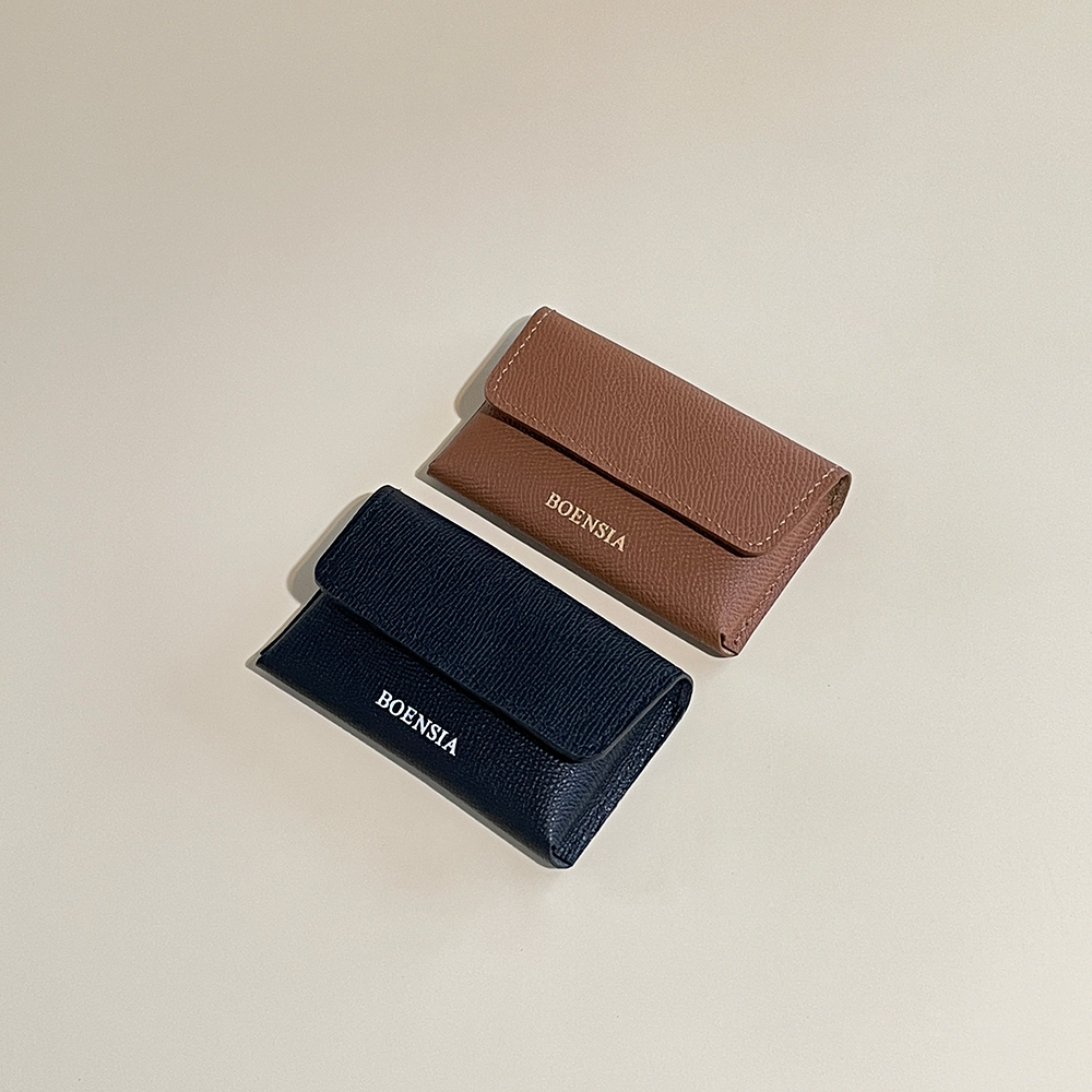 핸드메이드 카드지갑 명함지갑 엡송 가죽 손바느질 수제 이니셜 각인 14color