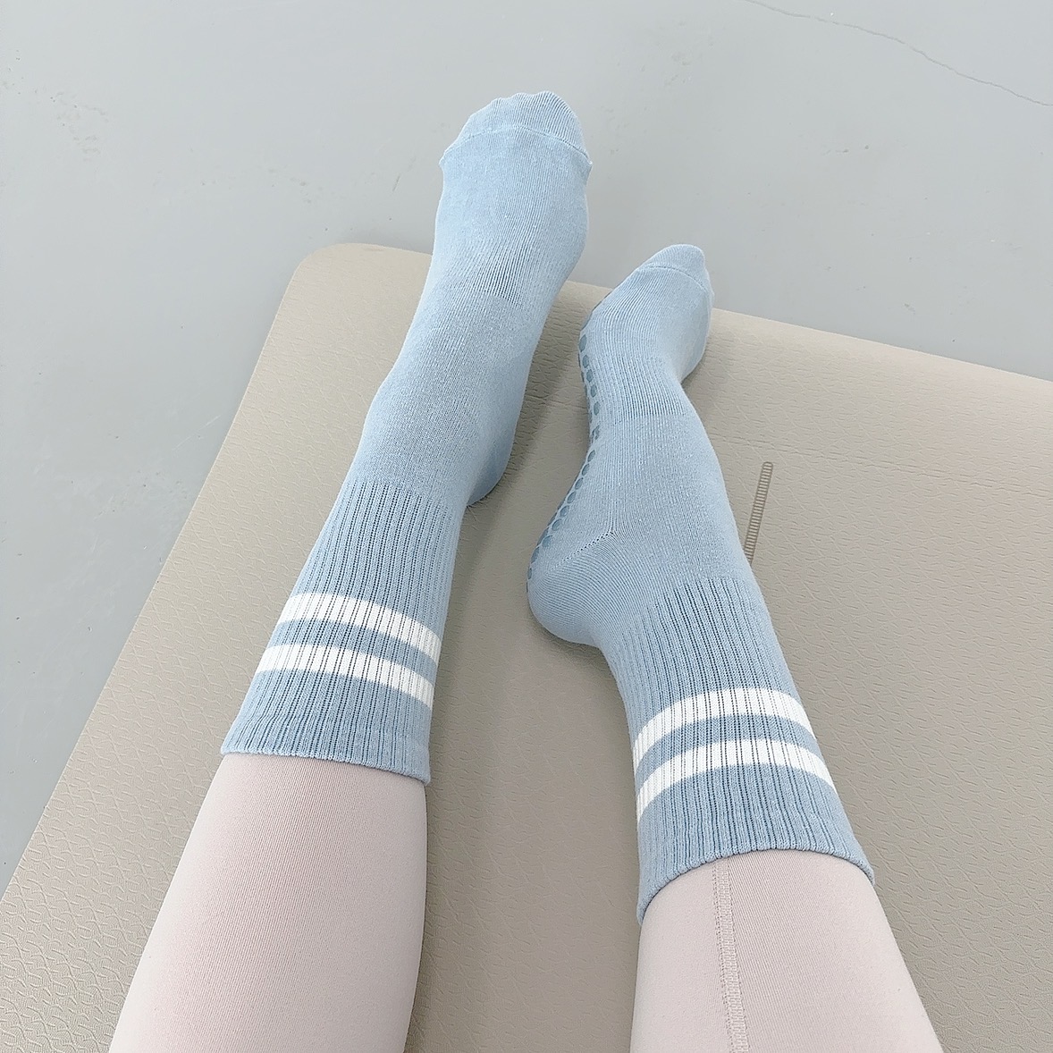 로라벨 러플 필라테스양말 요가양말 미끄럼방지 논슬립 토삭스 롱삭스 - 상세 이미지 2