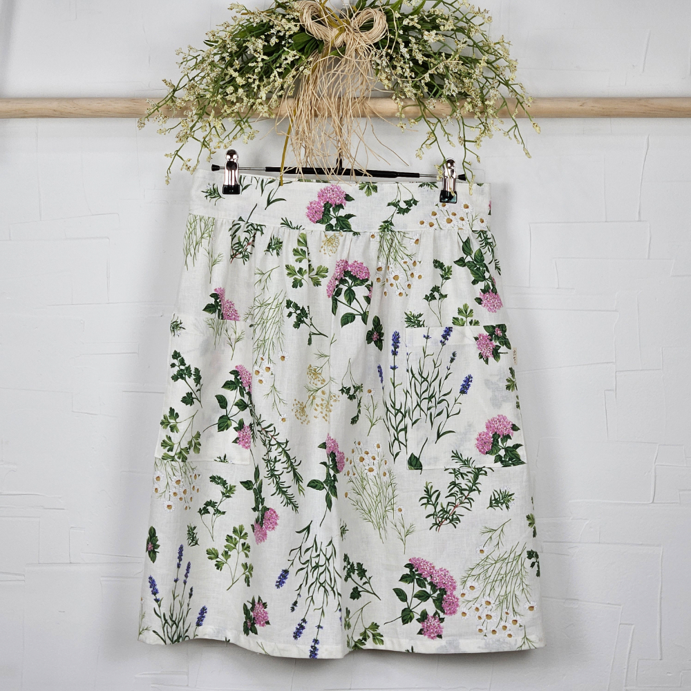 [허리앞치마] 린넨 방수 카페 공방 하프에이프런 허브 홈수니