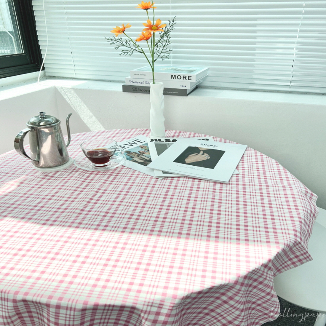 빈티지 체크 감성 테이블보 책상 화장대 협탁 원형 사각 식탁보 캠핑 테이블천 3종