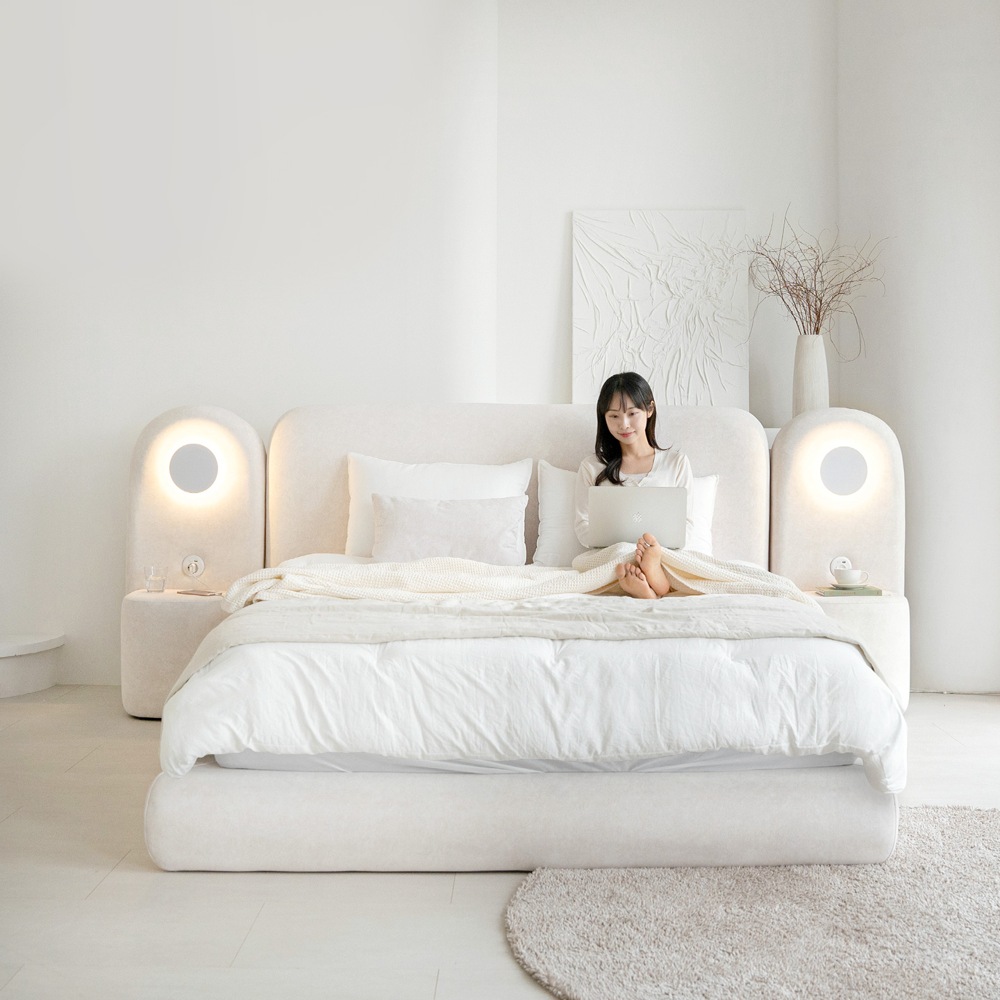 데일리리빙 드레스덴 조야 패브릭 평상형 호텔식 침대 프레임 일반헤드형 SS