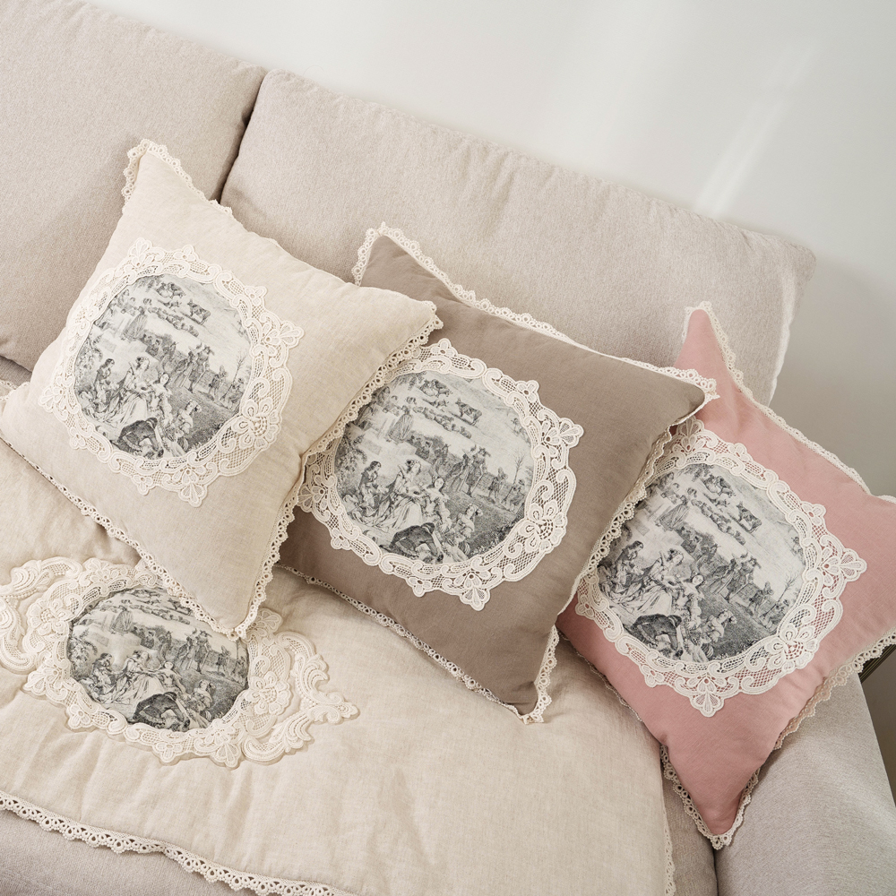 마벨로제 루시앙 뜨왈 린넨 사각 침대 쿠션커버 쇼파 쿠션 40x40