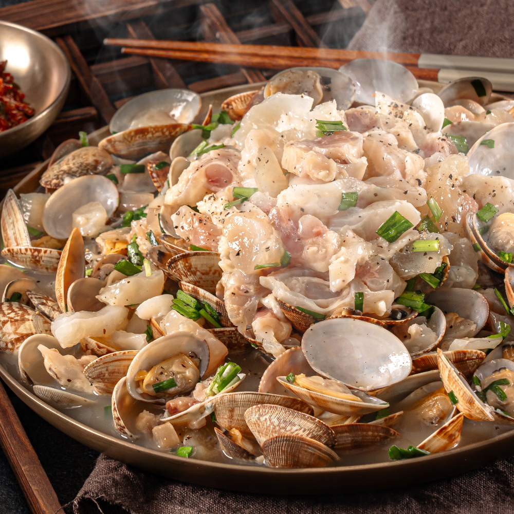 캠핑음식 요리 스지 바지락 전골 밀키트