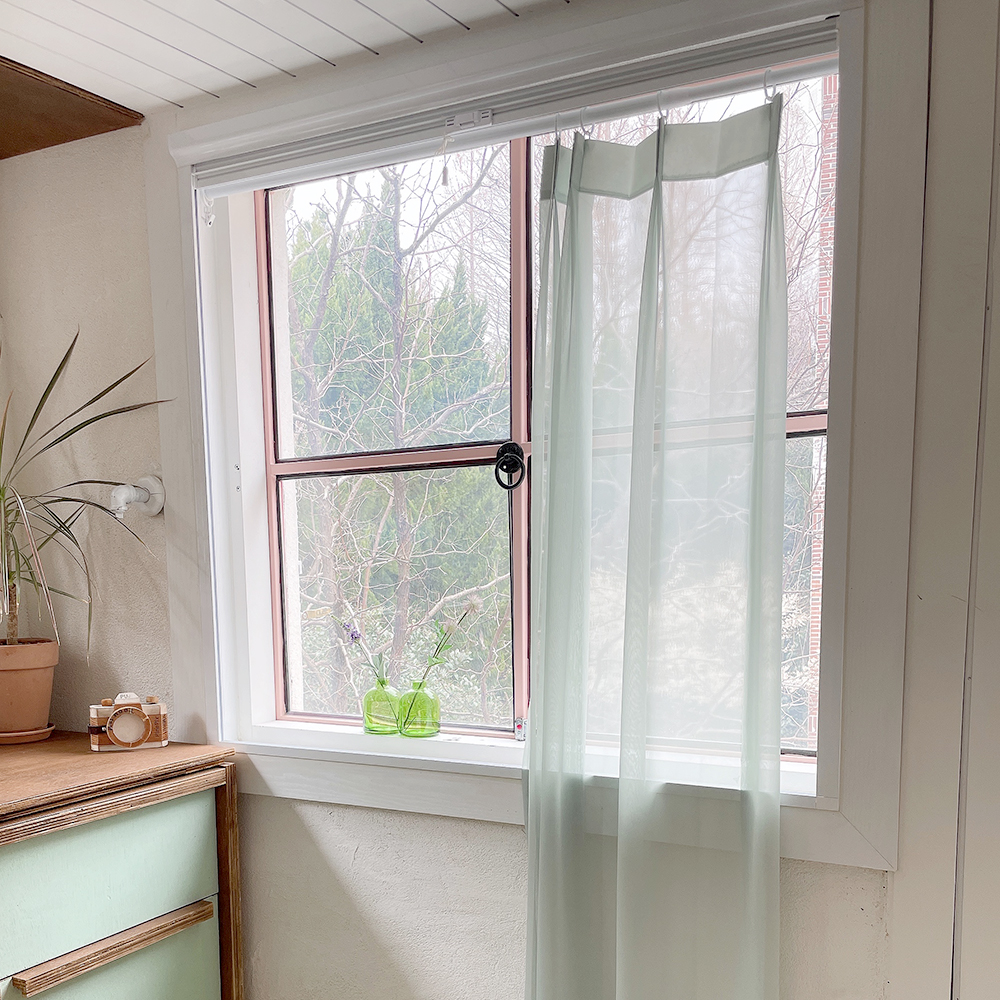 발레리나 쉬폰 속커튼 여름 민트 맞춤제작 빈티지