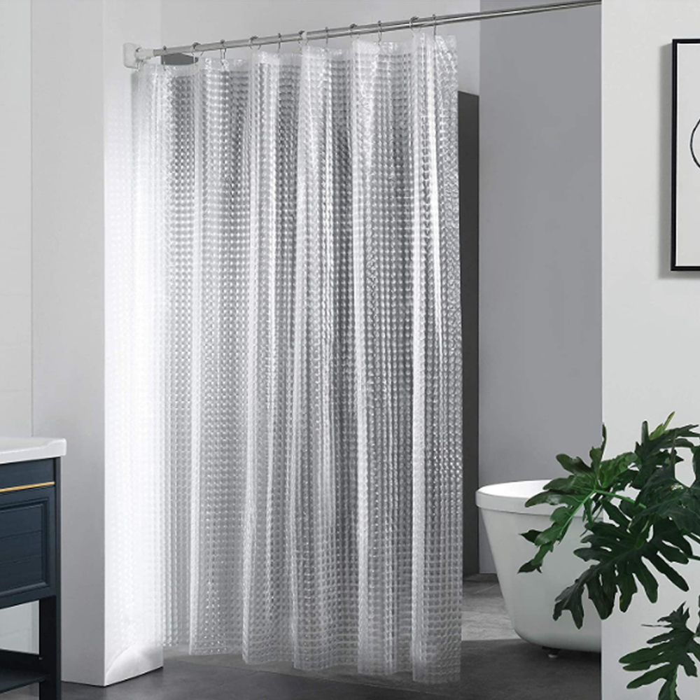 투명 샤워커튼 샤워실 욕조 비닐 커텐 화장실 방수 욕실 가림막 (커튼링포함)