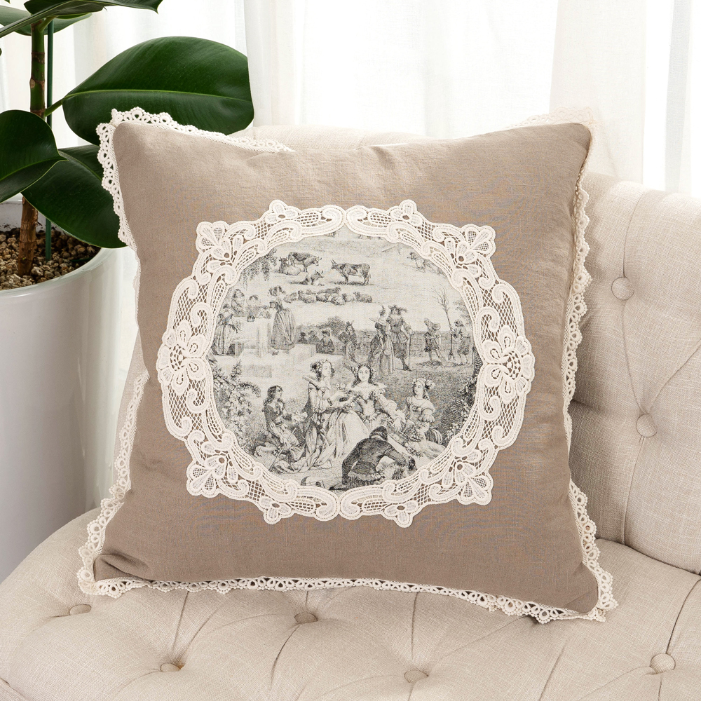 마벨로제 루시앙 뜨왈 린넨 사각 침대 쿠션커버 쇼파 쿠션 40x40