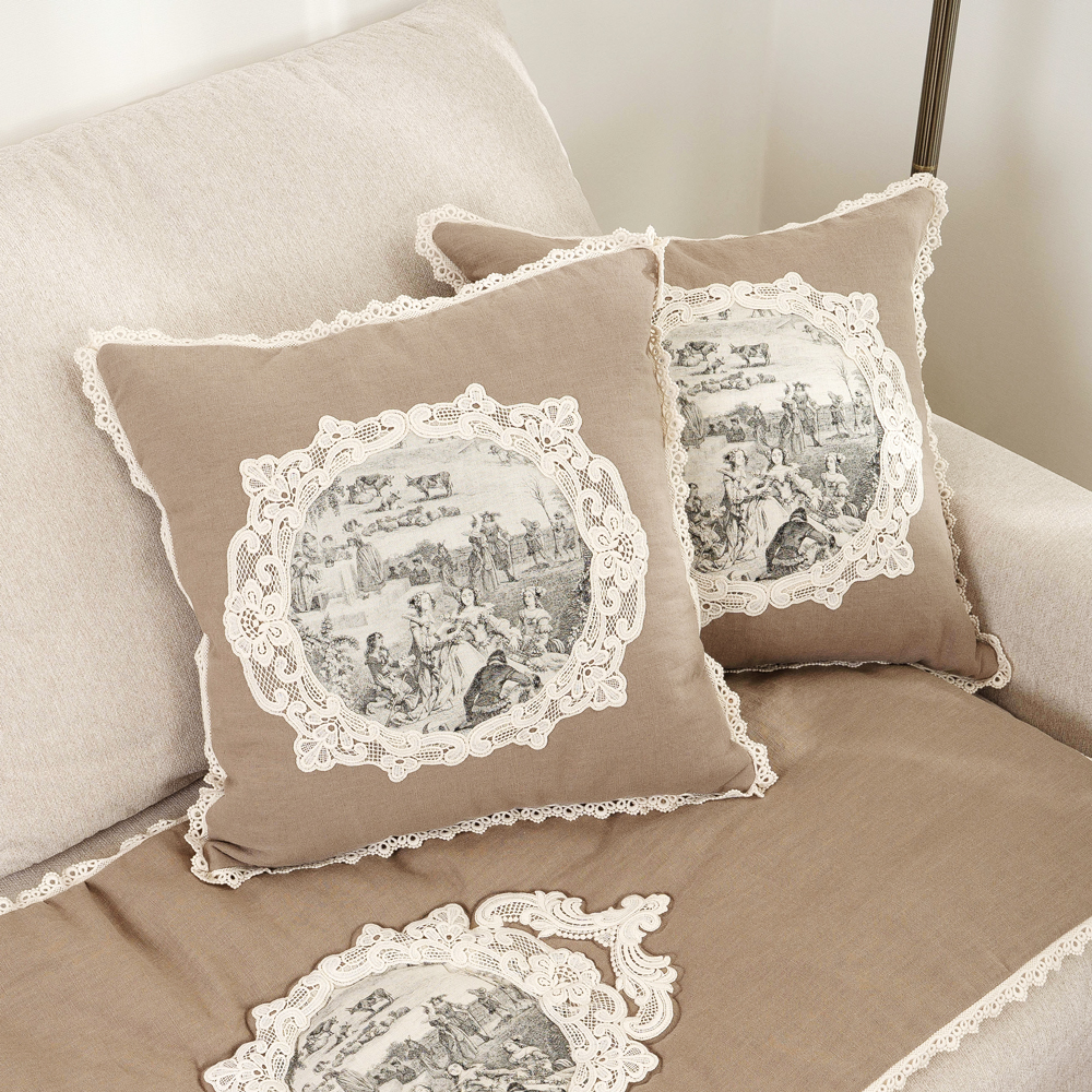 마벨로제 루시앙 뜨왈 린넨 사각 침대 쿠션커버 쇼파 쿠션 40x40