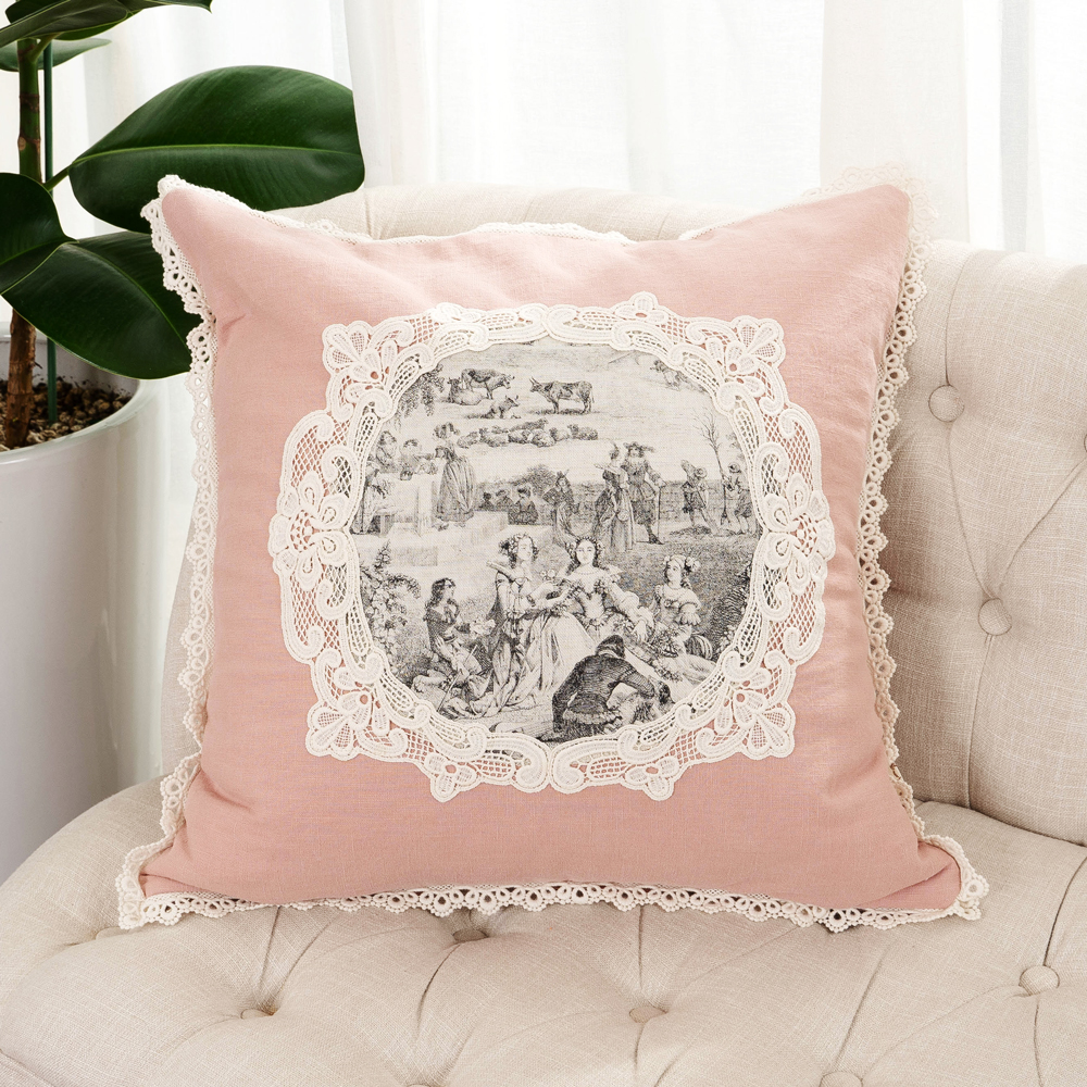 마벨로제 루시앙 뜨왈 린넨 사각 침대 쿠션커버 쇼파 쿠션 40x40