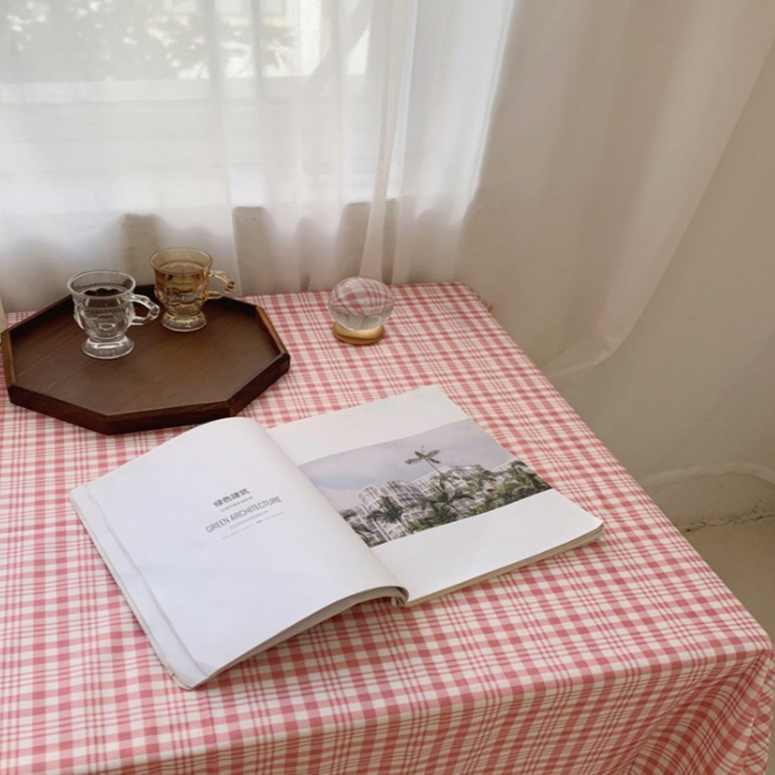 빈티지 체크 감성 테이블보 책상 화장대 협탁 원형 사각 식탁보 캠핑 테이블천 3종