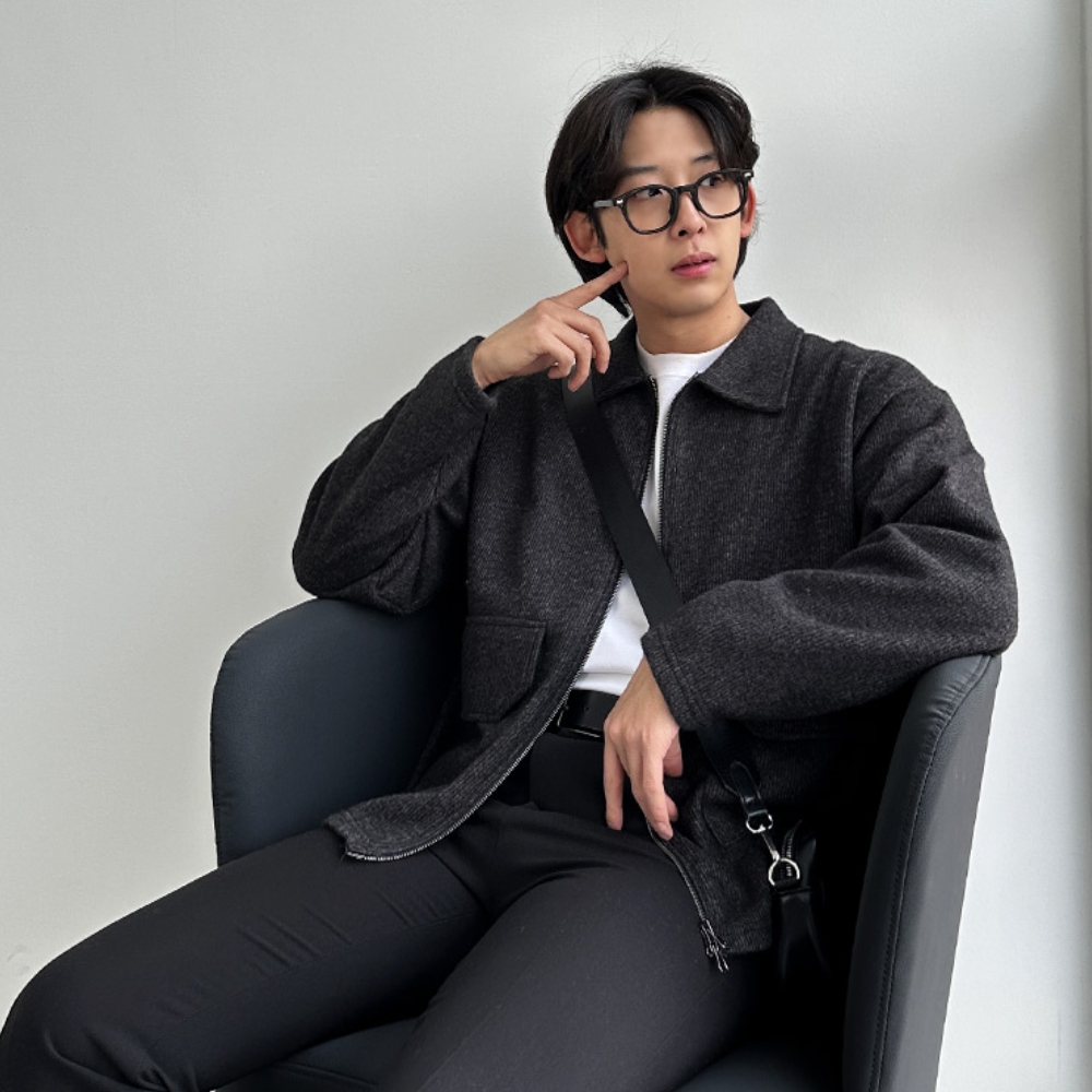 남자 스토 오버핏 봄 가을 간절기 투웨이 피치 카라 자켓 - 상세 이미지 5