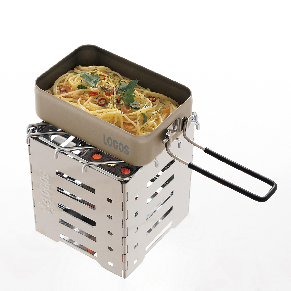 로고스 컬러 메스틴 캠핑반합 베이지 사각반합 백패킹 등산 휴대용 경량 코펠 1-2인용