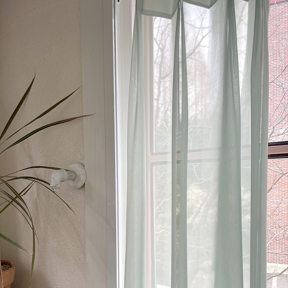 발레리나 쉬폰 속커튼 여름 민트 맞춤제작 빈티지