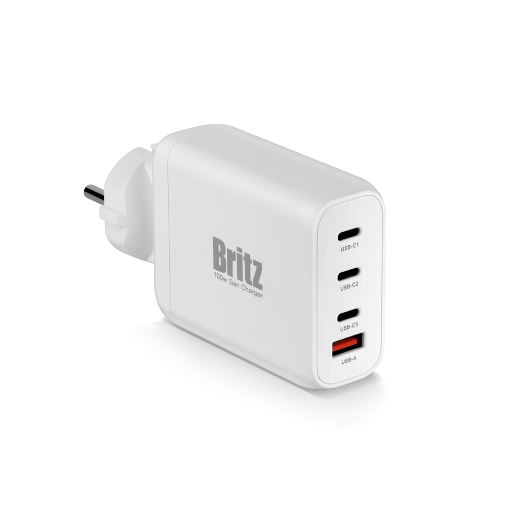브리츠 GaN PD100W 고속충전기 C타입 USB 퀵차지 멀티 어댑터 - 상품 이미지