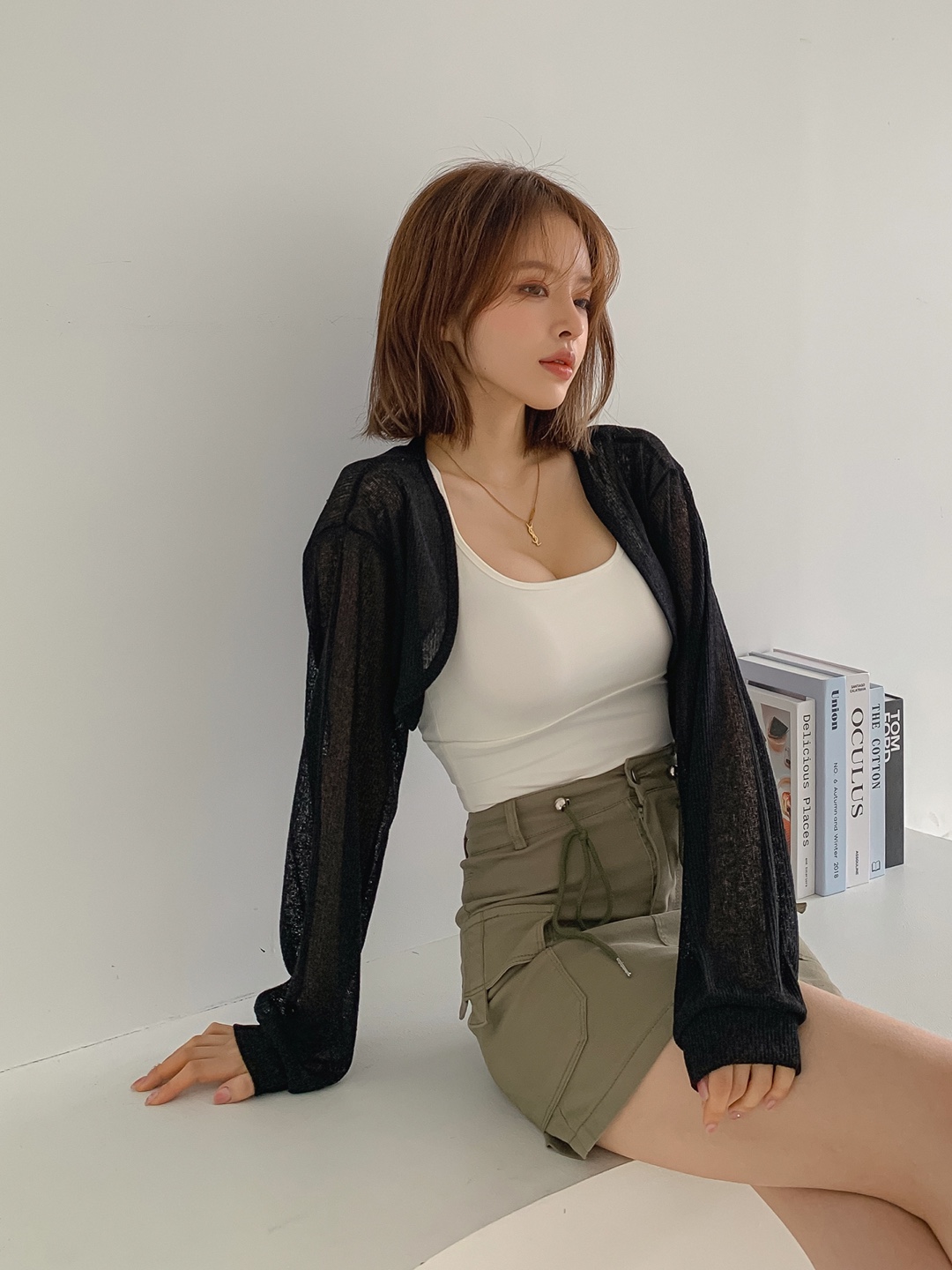 데일리즈 린넨가디건 크롭볼레로 숏가디건 여리핏 여름긴팔 자체체작 - 상세 이미지 5