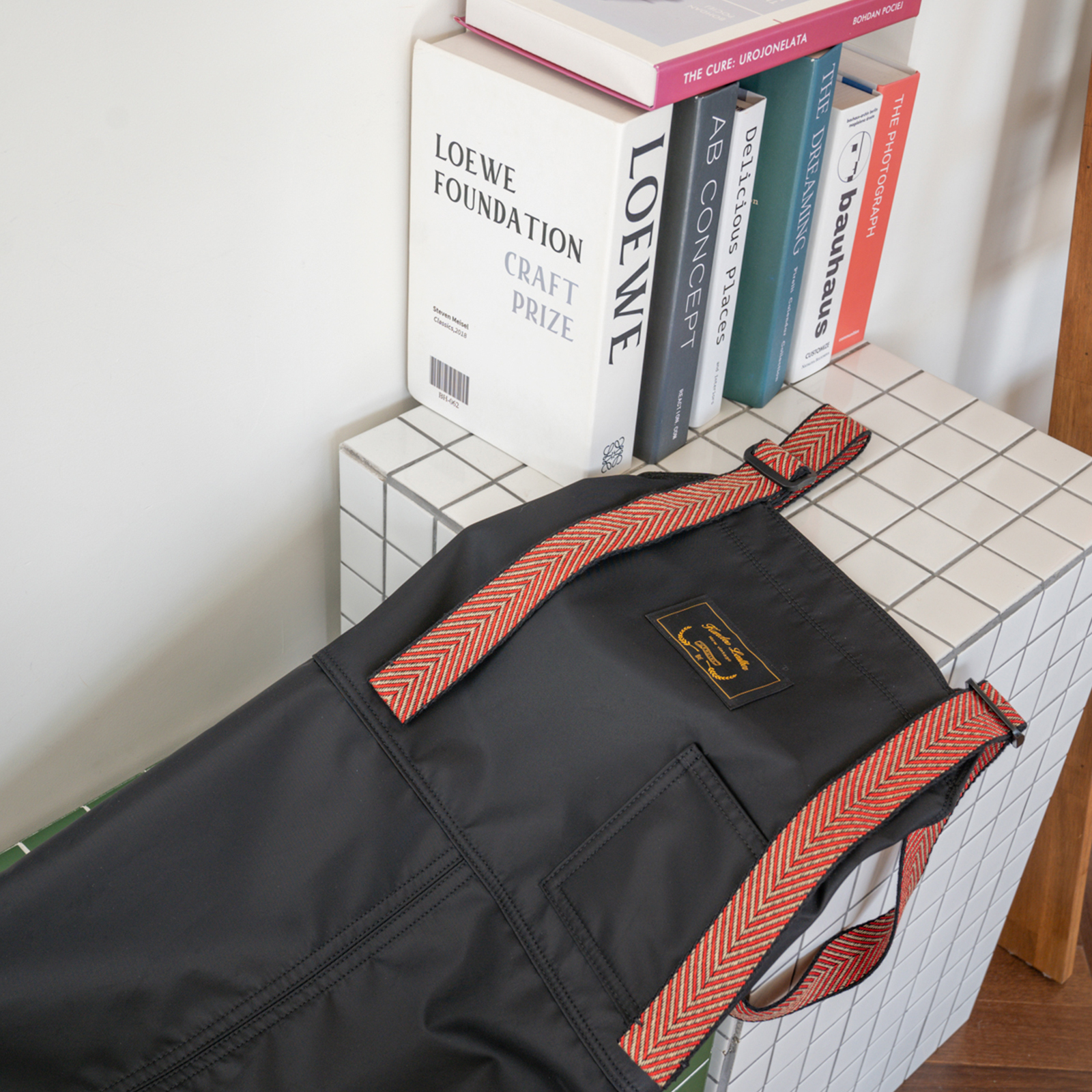 반츠 오렌지 스트랩 미용 앞치마 방수앞치마