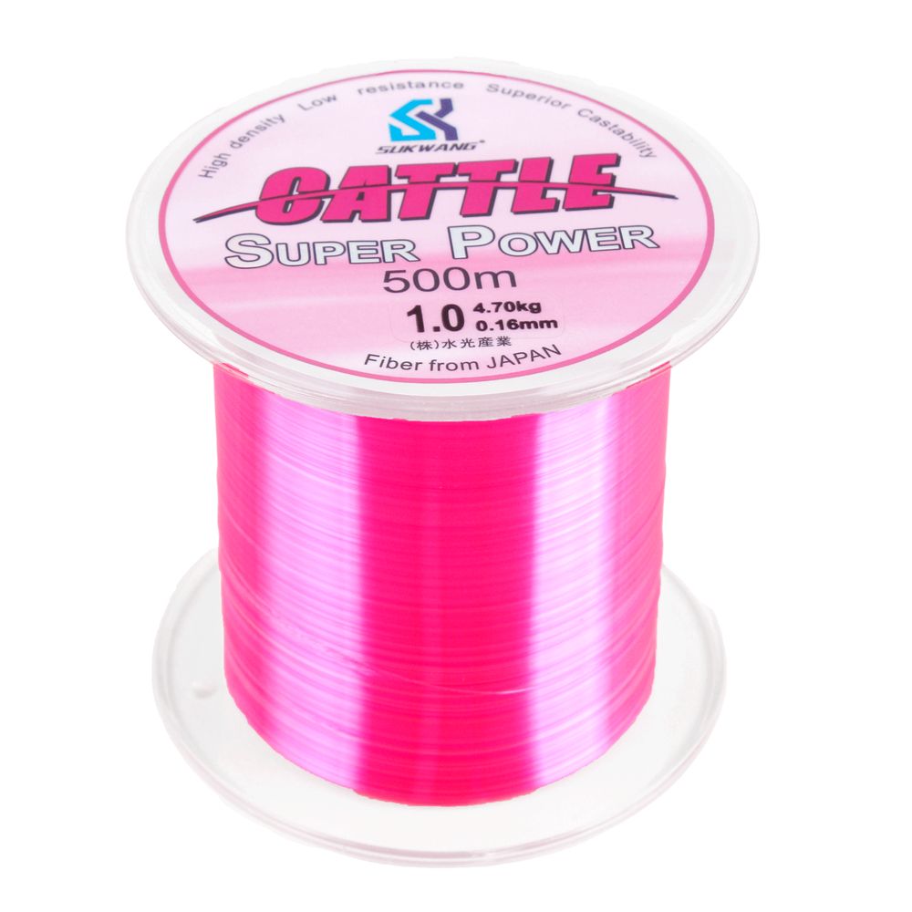 캐틀 세미플로팅 모노라인 바다 원줄 원투낚시줄 감성돔 민물 나일론 대용량 500M 핑크